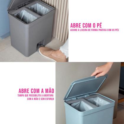 Imagem de Lixeira De Pedal Trium 20 Litros Com Duplo Compartimento Ou