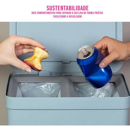 Imagem de Lixeira De Pedal Trium 20 Litros Com Duplo Compartimento Ou