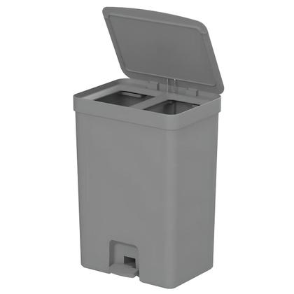 Imagem de Lixeira de Pedal Trium 30L Duplo Compartimento Chumbo LX4350CHF - Ou