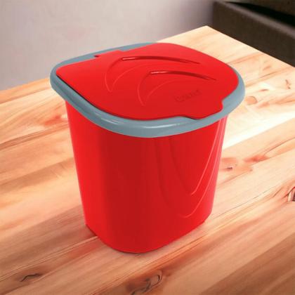 Imagem de Lixeira de pia  cozinha de plastico retangular vermelho 3l