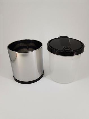 Imagem de Lixeira De Pia Inox C/ Tampa Click Recip. Plástico 2,5 L