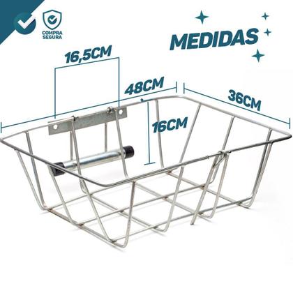 Imagem de Lixeira De Rua 48cm Grade Portão Muro Dobrável P/ Lixo - Resistente Prático