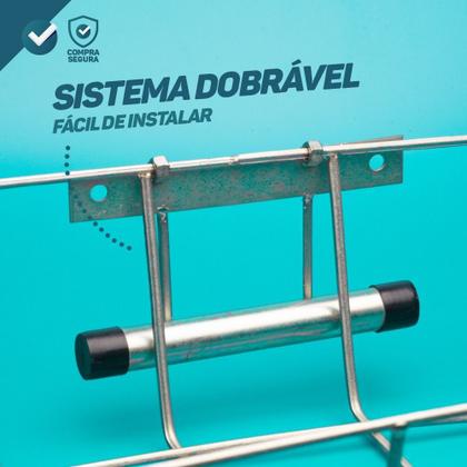 Imagem de Lixeira De Rua 48cm Grade Portão Muro Dobrável P/ Lixo - Resistente Prático