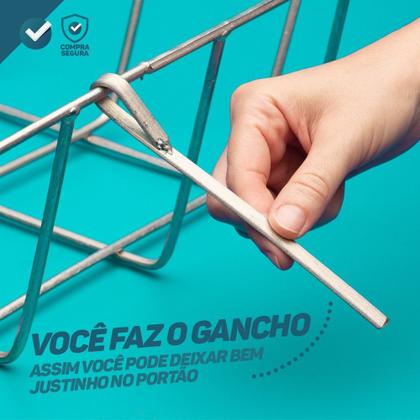 Imagem de Lixeira De Rua 48cm Grade Portão Muro Dobrável P/ Lixo - Resistente Prático