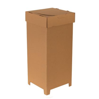Imagem de Lixeira Descartável De Papelão Com Tampa Sustentável Sem Escrita