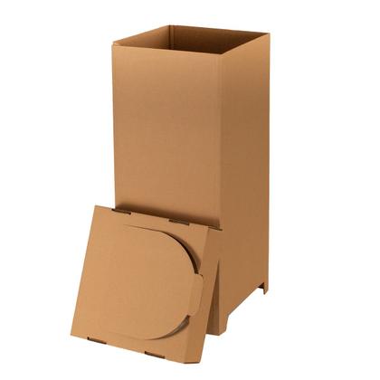 Imagem de Lixeira Descartável De Papelão Com Tampa Sustentável Sem Escrita