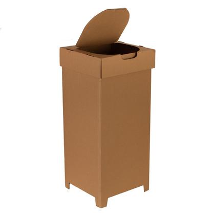 Imagem de Lixeira Descartável De Papelão Com Tampa Sustentável Sem Escrita