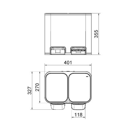 Imagem de Lixeira Dupla com Pedal Piso Docol Flat 20L (10+10L) Aço Inox Balde Removível
