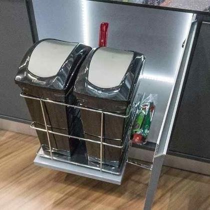 Imagem de Lixeira Dupla Ecológica Deslizante Trilhos 30 Lts Jomer 8855