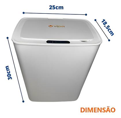 Lixeira Elétrica 12L Com Sensor Inteligente Toque Vibração Manual - ZEM Imagem de Lixeira Elétrica 12L Com Sensor Inteligente Toque Vibração Manual