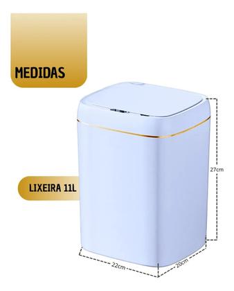 Imagem de Lixeira eletrica por sensor aproximação 14 litros quadrada