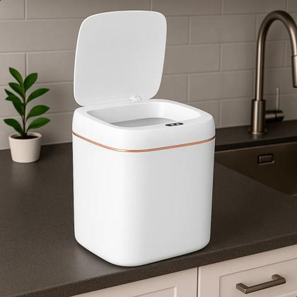 Imagem de Lixeira eletrica por sensor aproximação 14 litros quadrada