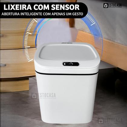 Imagem de Lixeira Eletrônica Automática Sensor Inteligente 12 Litros