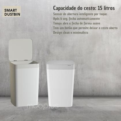 Imagem de Lixeira Eletronica Com Sensor De Toque 15 Lts, Recarregável