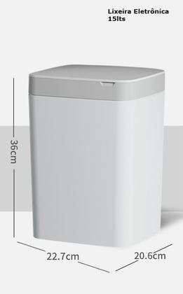 Imagem de Lixeira Eletronica Com Sensor De Toque 15 Lts, Recarregável