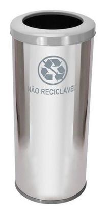 Imagem de Lixeira Em Aço Inox Com Aro Pintado 50l