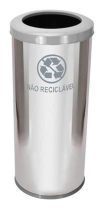 Imagem de Lixeira Em Aço Inox Com Aro Pintado 50L