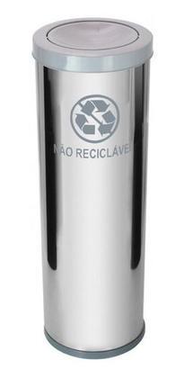 Imagem de Lixeira Em Aço Inox Com Tampa Meia Esfera Em Aço 50 Litros