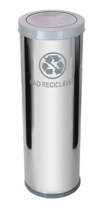 Imagem de Lixeira Em Aço Inox Com Tampa Meia Esfera Pintada 30l