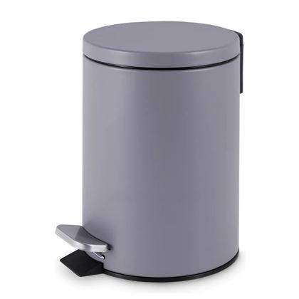 Imagem de Lixeira Em Inox 5 Litros Cinza Fosca Com Pedal e Tampa