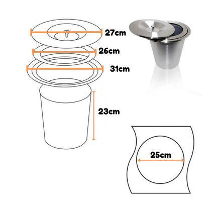 Imagem de Lixeira Embutir Pia 8 Litros - Aço Inox