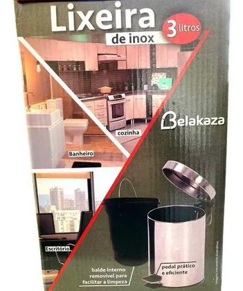 Imagem de Lixeira Escritório 3L Aço Inox c Balde Interno Removível