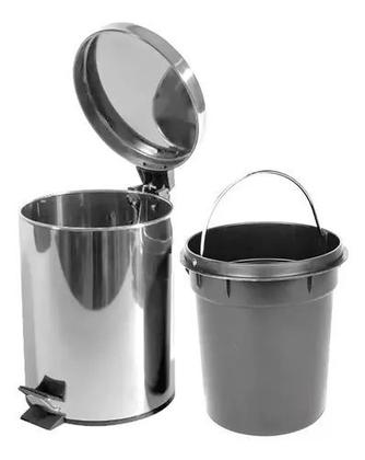Imagem de Lixeira Escritório 3L Aço Inox c Balde Interno Removível