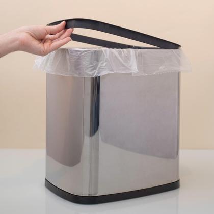 Imagem de Lixeira galvanizada automatica 20l retangular oikos aço inox