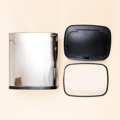 Imagem de Lixeira galvanizada automatica 20l retangular oikos aço inox