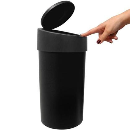 Imagem de Lixeira Grande 9 Litros Automática Multiuso Cozinha Banheiro Preto Coza