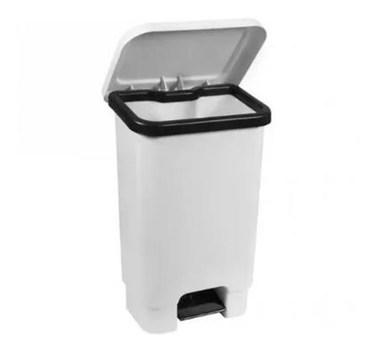 Imagem de Lixeira Hospital Branca Com Pedal 50l Com Saco De Lixo Kit 3