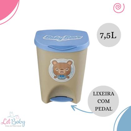 Imagem de Lixeira infantil 7,5l usual baby bear quarto bebê