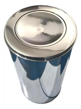 Imagem de Lixeira inox 18 litros para escritórios com tampa basculante 24x40