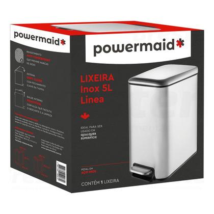 Imagem de Lixeira Inox 5l Inox Banheiro Cozinha Escritório C/ Pedal