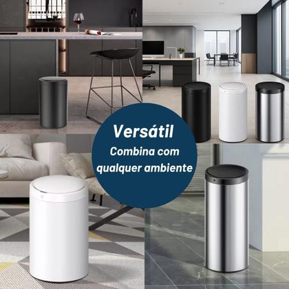 Imagem de Lixeira Inox Automática Grande Inox 40L. Sensor Inteligente