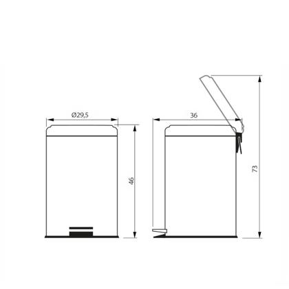 Imagem de Lixeira Inox com Pedal 20 L Brasil Plus Tampa com Amortecedor Tramontina