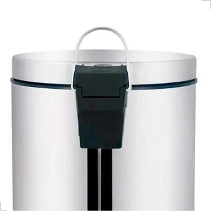 Imagem de Lixeira Inox Com Pedal E Balde Cesto Lixo Removível 12l Banheiro Cozinha Cor Cinza