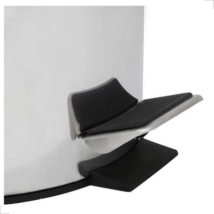 Imagem de Lixeira Inox Com Pedal E Balde Cesto Lixo Removível 12l Banheiro Cozinha Cor Cinza