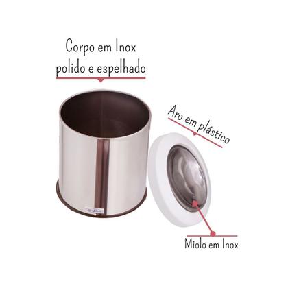 Imagem de Lixeira Inox Com Tampa Basculante 10 Litros Flip Top