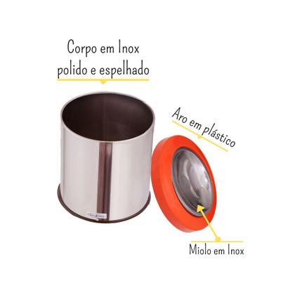 Imagem de Lixeira Inox Com Tampa Basculante 10 Litros Flip Top