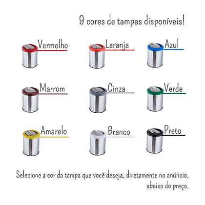 Imagem de Lixeira Inox Com Tampa Basculante Lixeira Grande 50 Litros
