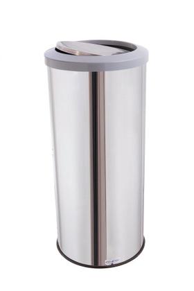 Imagem de Lixeira Inox Com Tampa Basculante Lixeira Grande 50 Litros