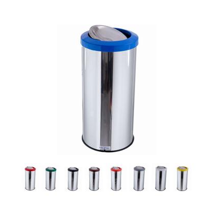 Imagem de Lixeira Inox Com Tampa Flip-top Basculante 25 Litros Lixo