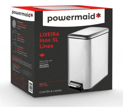 Lixeira Inox Línea 5l Com Pedal Para Banheiro Escritório - ORDEZ Imagem de Lixeira Inox Línea 5l Com Pedal Para Banheiro Escritório