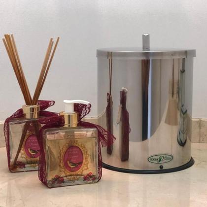 Imagem de Lixeira Inox Para Banheiro Cozinha Balcão 5 Litros Com Tampa