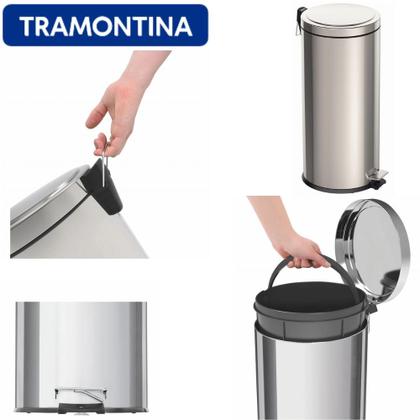 Imagem de Lixeira Inox Polido com Pedal 30 LT Linha Brasil Tramontina