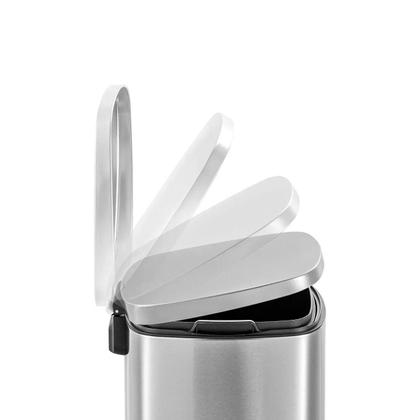 Imagem de Lixeira Inox Retangular C/Pedal 5L Escovado Mood - Nobre