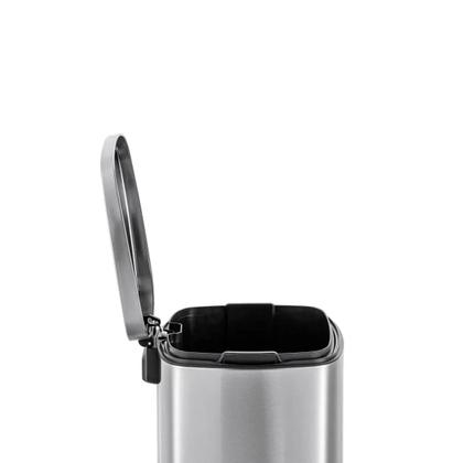 Imagem de Lixeira Inox Retangular C/Pedal 5L Escovado Mood - Nobre