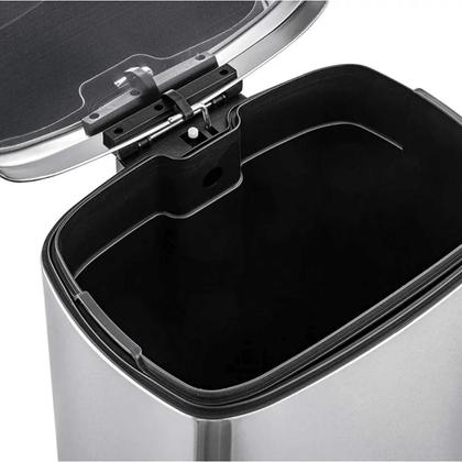 Imagem de Lixeira Inox Retangular C/Pedal 5L Escovado Mood - Nobre