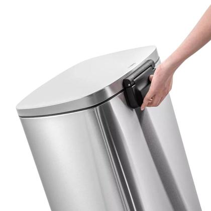 Imagem de Lixeira Inox Retangular com Pedal 30L Acabamento Escovado - Mood